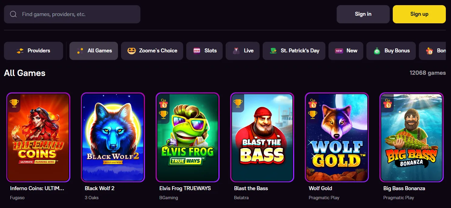 All games zoome casino